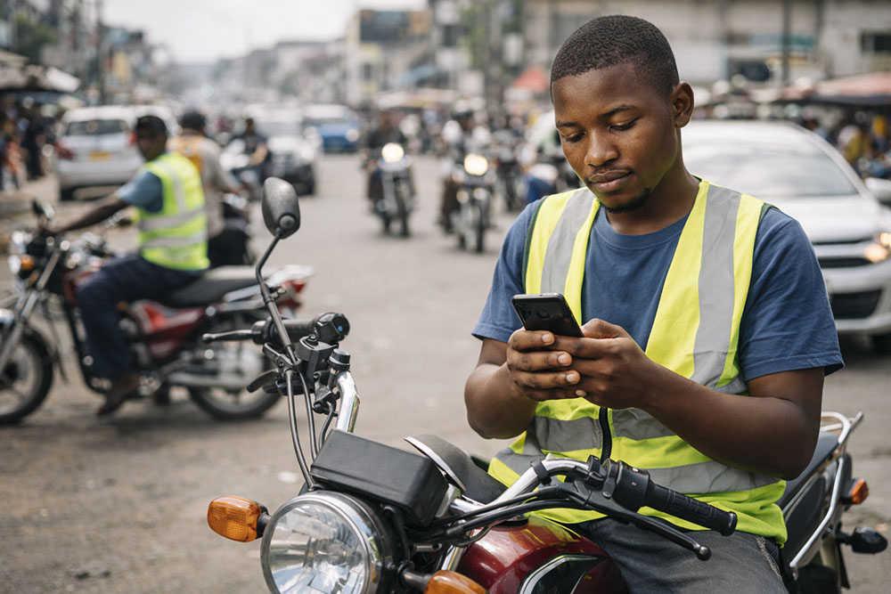 Chauffeur wewa à Kinshasa consultant Mosungi entre deux courses