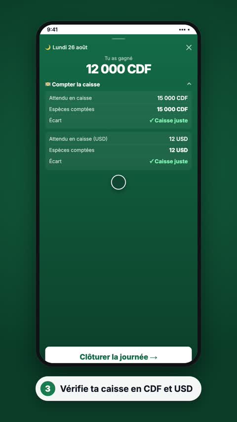 Clôturer la journée