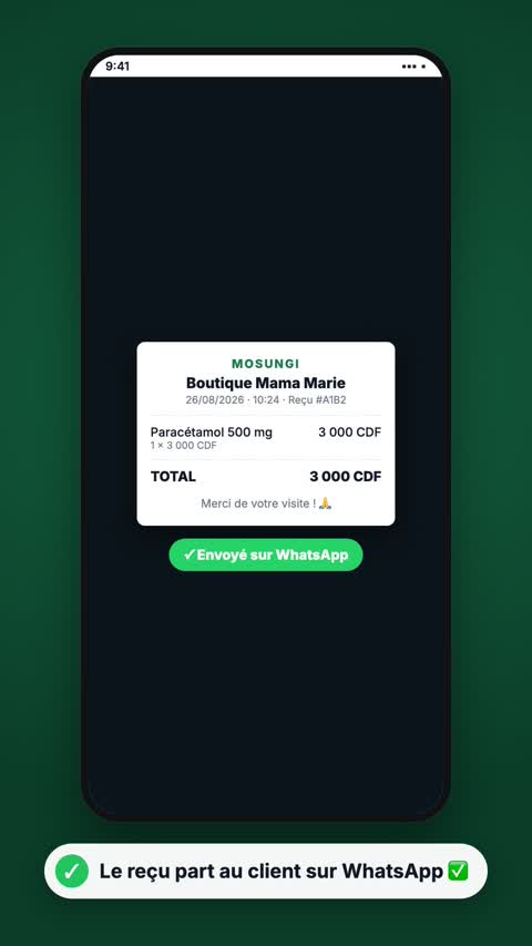 Envoyer un reçu WhatsApp