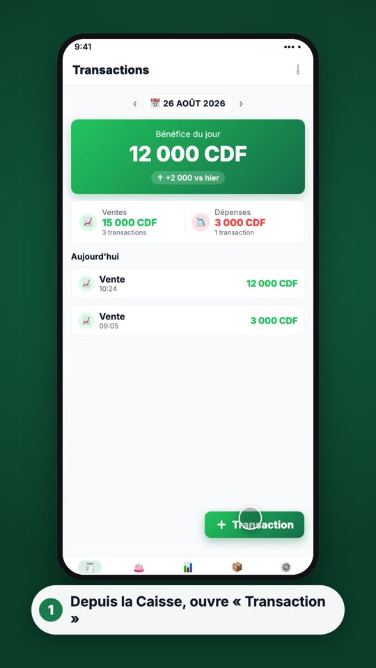 Étape 1 : Nouvelle transaction